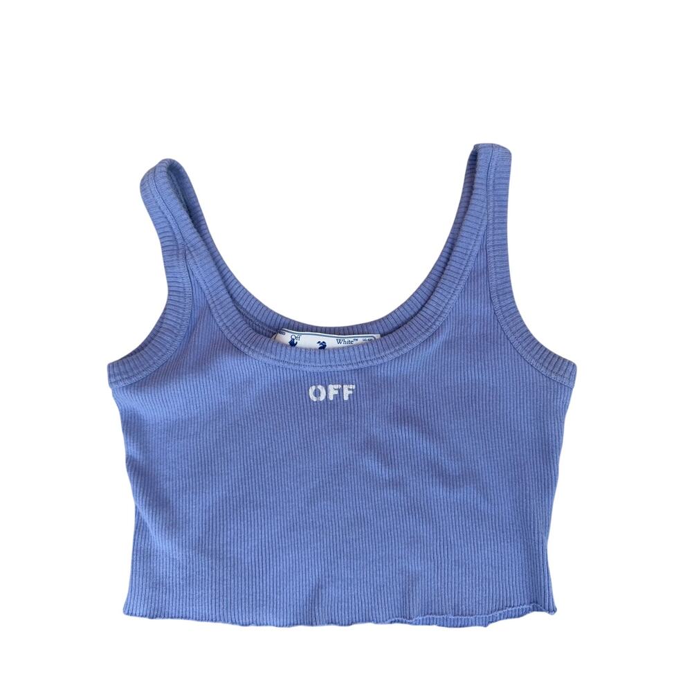 Off White co Virgil Abloh Off Stamp Ribbed Crop Tank Top L